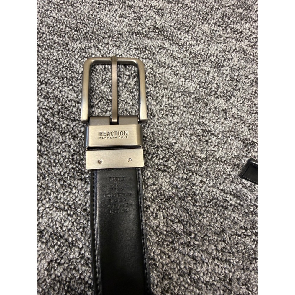 Kenneth Cole Reaction Mens Reversible Belt Black Brown Gunmetal Size L 38-40